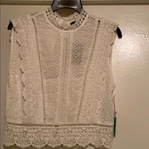 White woven top